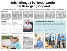 Artikel über Ergotherapie und Physiotherapie im "Bote der Urschweiz" vom 4.5.2022