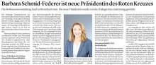Artikel über Wahl von Barbara Schmid-Federer als neue Präsidentin des SRK im "Bote der Urschweiz" vom 27.06.2022
