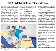 65 Jahre Jubiläum Ausbildung SRK Pflegehelfer/-in, im "Bote der Urschweiz" vom 22.09.2023